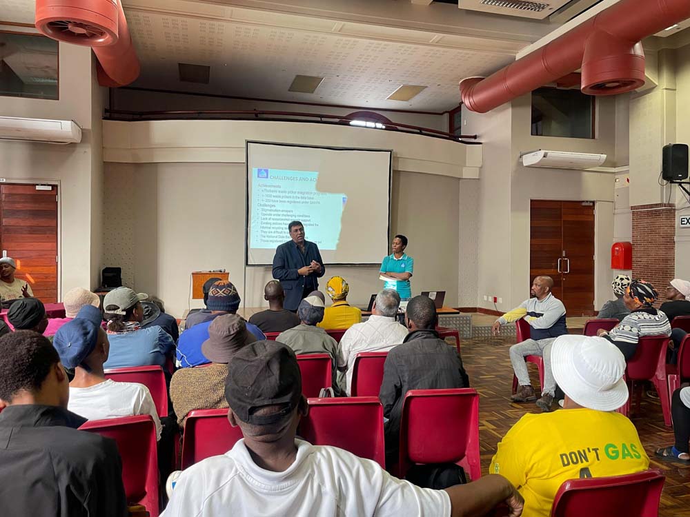 Dr Singh engaging with Waste Pickers